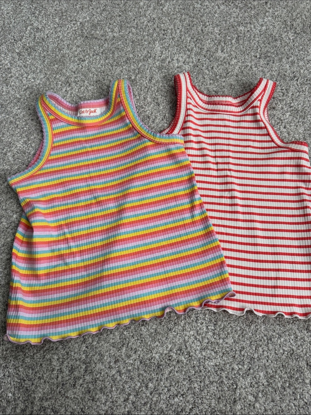 Cat & Jack Girls' Rainbow Stripe Tank Top - Multicolor